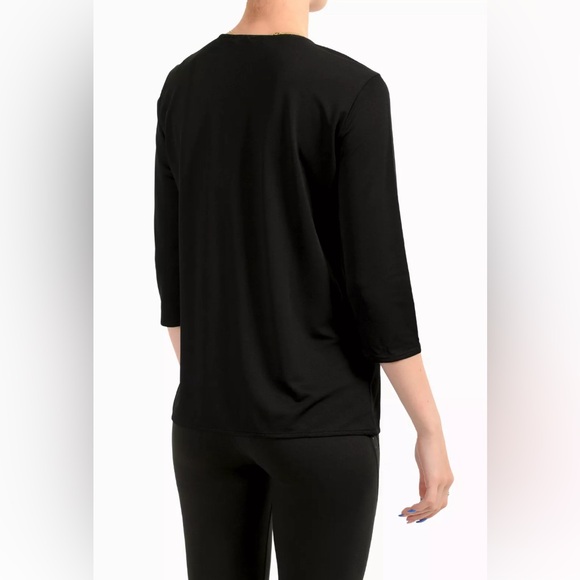 Hugo Boss “Elenka” black jersey blouse! 3/4 sleeves! Boxy style! Key hole. Small - Picture 3 of 15
